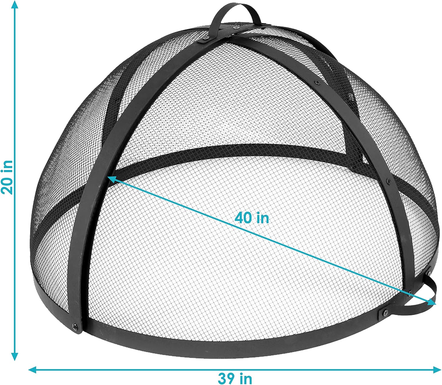 Sunnydaze 40‑Inch Round Fire Pit Spark Screen Lid – Heavy‑Duty Mesh Ember Lid & Fire Pit Screen Cover with Door, Keeps Sparks & Ashes Contained
