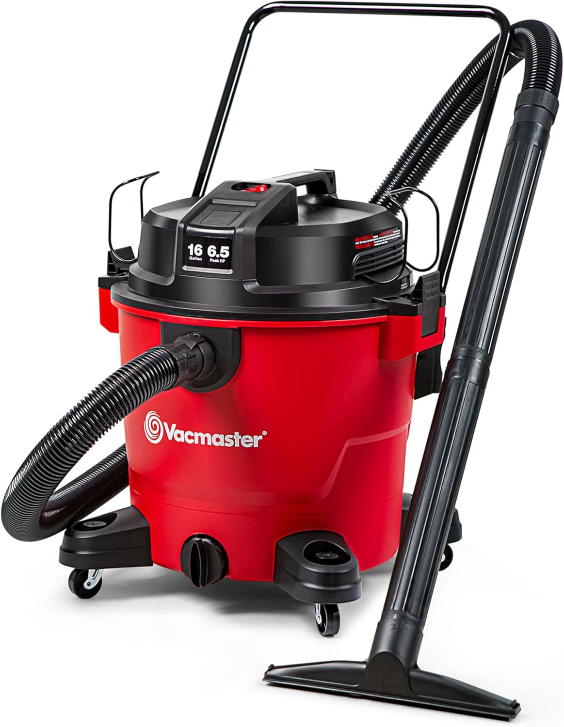 Vacmaster 16-Gallon 6.5 Peak HP† Wet/Dry Vacuum – VJH1612PF 1101, Red