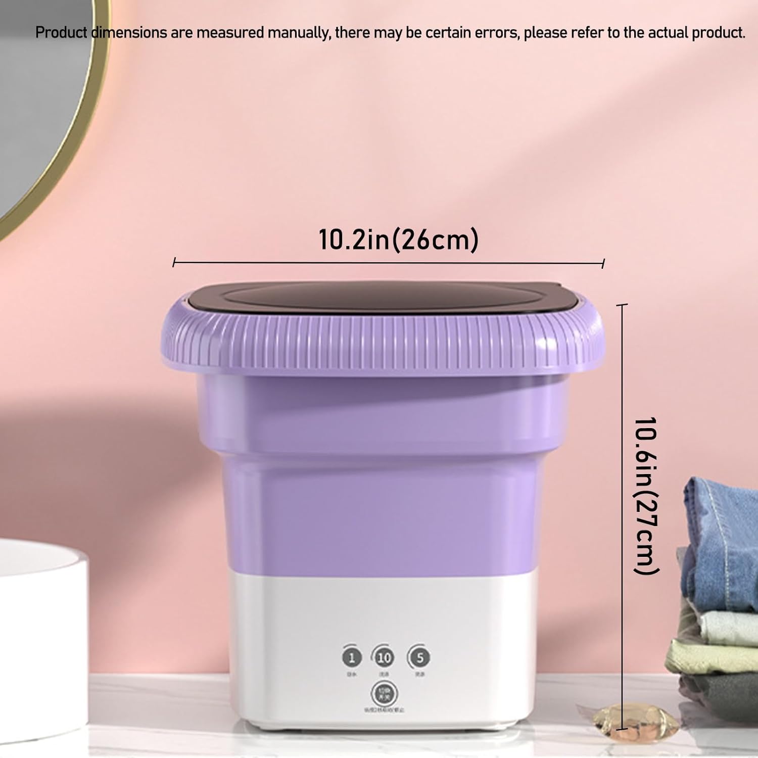 DELURA Foldable Washing Machine with Drain Basket Mini Portable Washing Machine, Portable Washer Machine-6L Capacity (Color : C)
