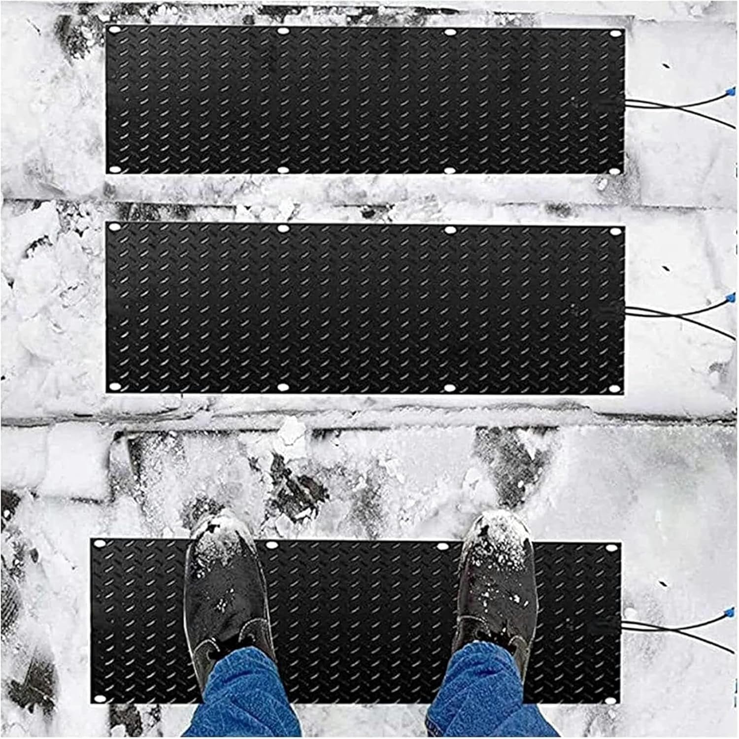 Snow Melting mats Outdoor, Ice Melting Pad, Electric Heating Snow Removal, Heated for Winter Snow Removal (Size : 10 Pack)