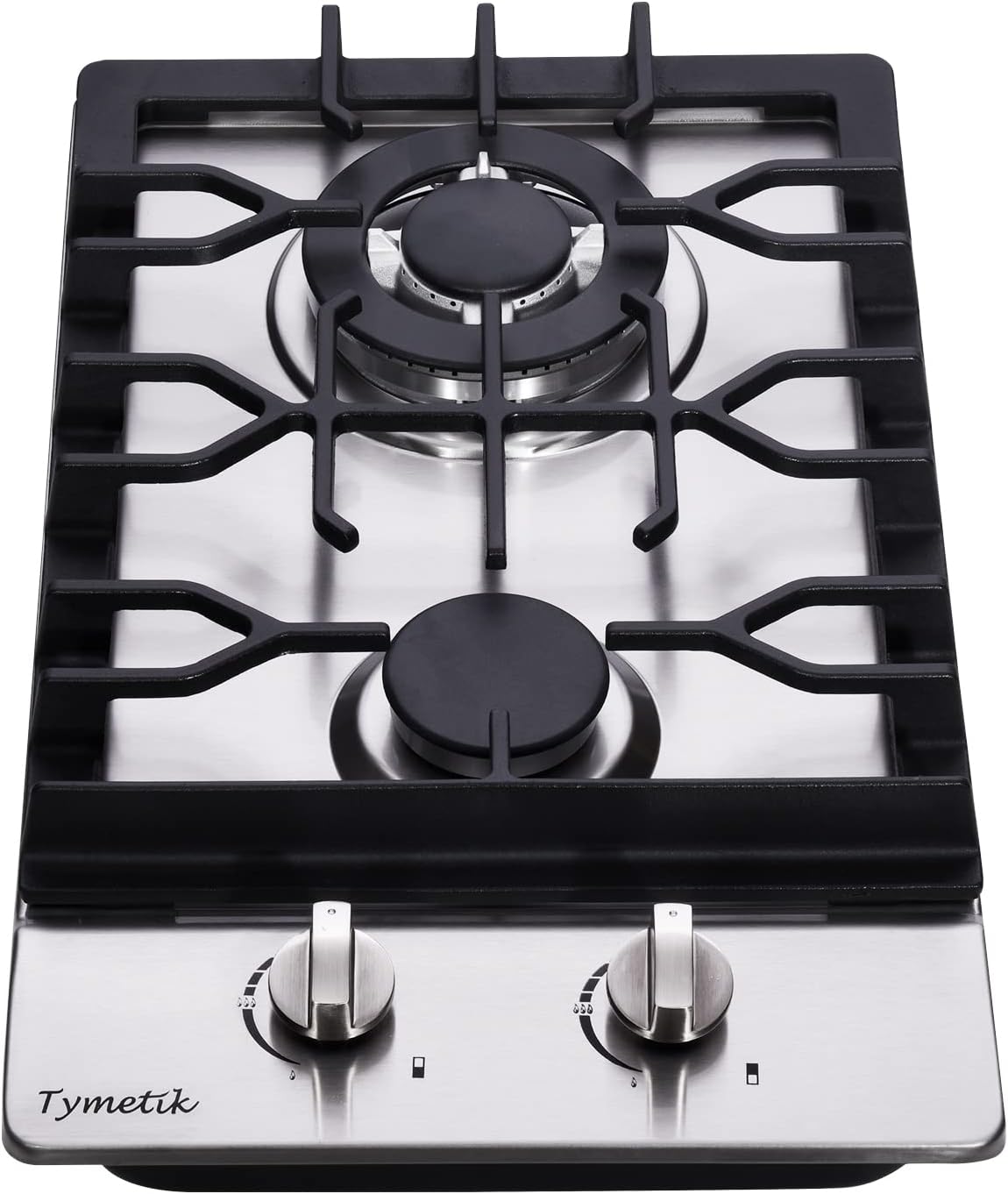 Gas Cooktop 12 Inch, 2 Burners Gas Stovetop Built-in Stainless Steel Gas Stove Dual Fuel LPG/NG Convertible Gas Hob for RVs, Apartments, Outdoor