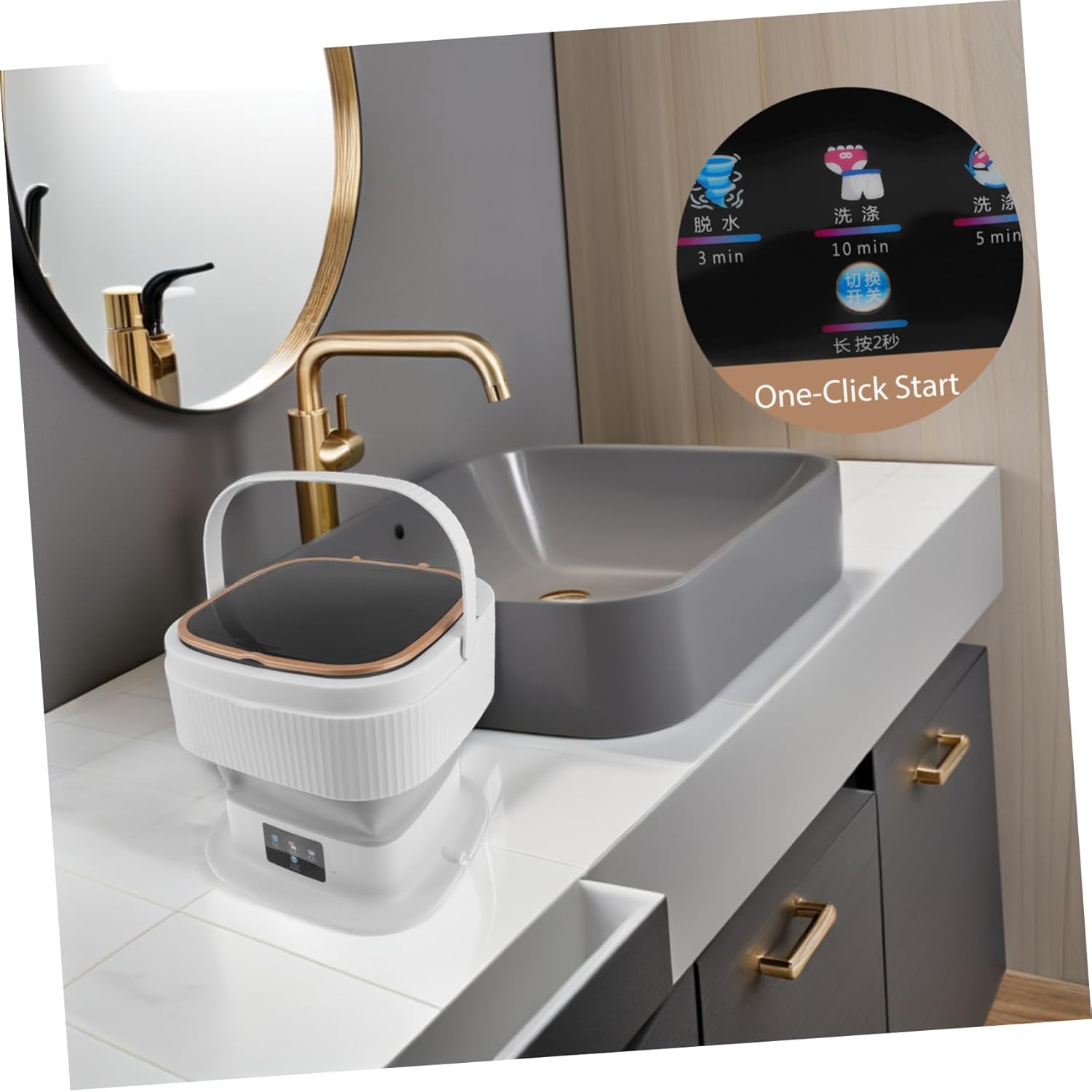 TEHAUX Portable Mini Washing Machine Washer Spinner for Clothes Underclothes and Laundry Apartments Rvs and Travel