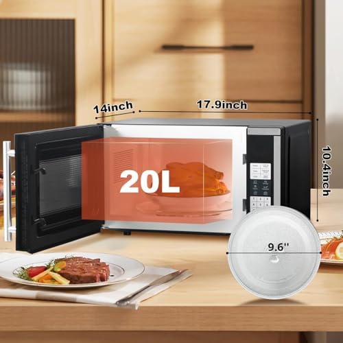 SMETA Countertop Microwaves, Small Microwave Oven 700 Watts 0.7 cu ft Microwave Ovens 10 Power Levels with Turntable Push-Button, Compact Size for Kitchen, Dorm, Apartment, Office, Black