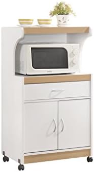 HODEDAH IMPORT Microwave Kitchen Cart, White