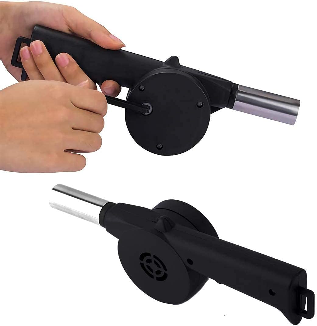 Manually BBQ Fan Air Blower, Portable Hand Crank Fire Bellows, Barbecue Fire Bellows for Picnic Camping Outdoor BBQ Tools, Barbeque Accessories for Cooking, Backyard Barbecue,