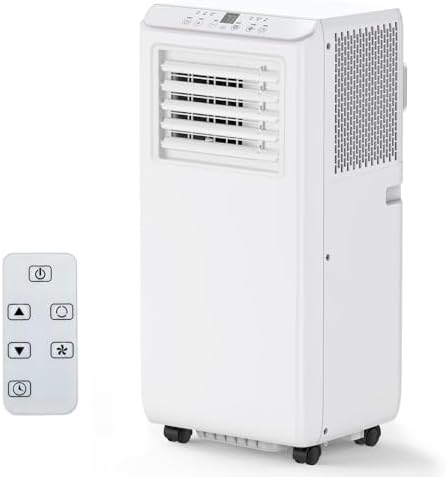 8000 BTU Powerful Cooling for 750 Sq.Ft Spaces, Quiet Operation with Dehumidifier, Sleep Mode, Timer & Remote Control Included