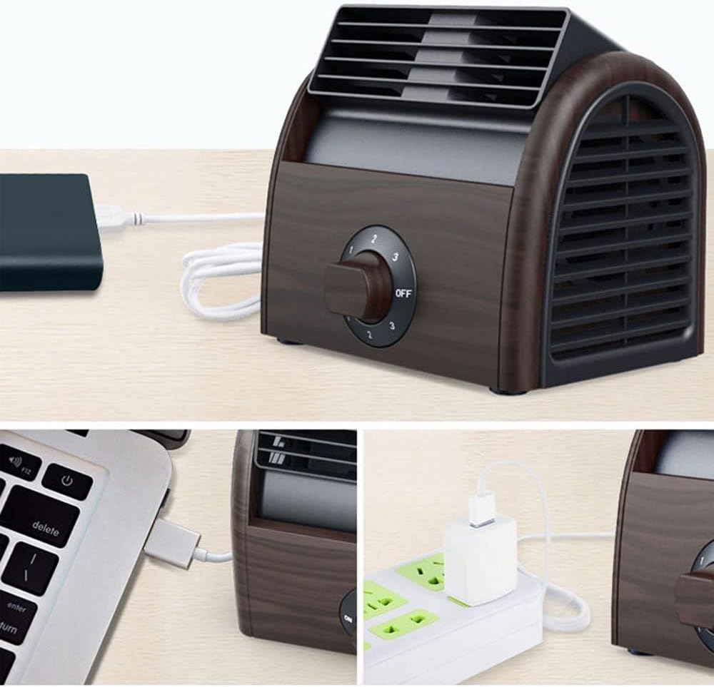 Evaporative Coolers Air Conditioners, Mini Fan Air Conditioning Refrigeration Desktop Small Fan, Student Dormitory Office Office Bed Silent Leafless Fan Heating & Cooling