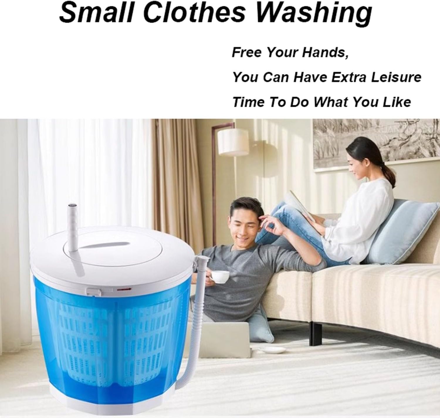 Camping Washing Machine and Dryer, Manual Hand Clothes Washer, Portable Washer for Travel, Apartment, Camping, Baby Clothes, Socks, Underwears
