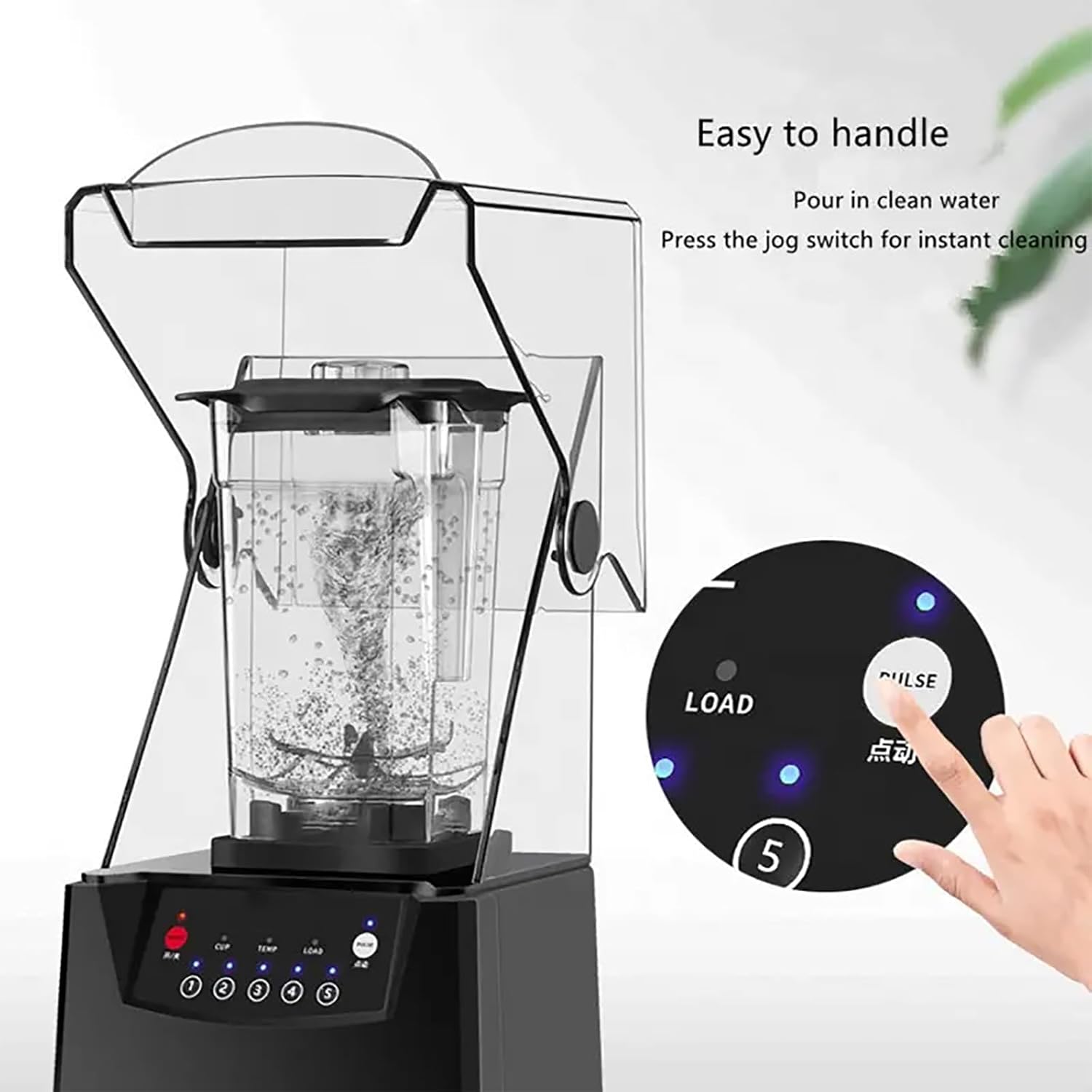 Blenders for Kitchen, 2200W Commercial Slushy Machine with Soundproof Cover, 5 Timer Presets And 17000 RPM Speed Adjustable, 2000ml Large Capacity and Fast Blend, for Bars, Cafes And Restaurants