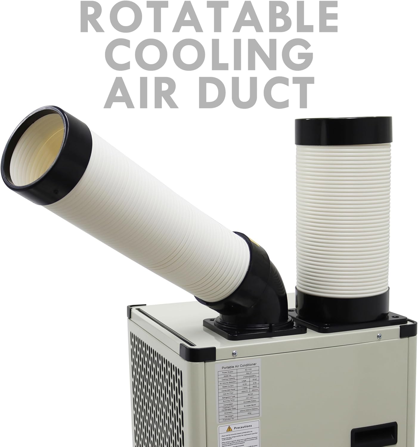 TECHTONGDA Industrial Spot Cooler Air Conditioner Commercial Mobile Outdoor Cooling Machine Aircon Single Outlets 350-450m³/h Black