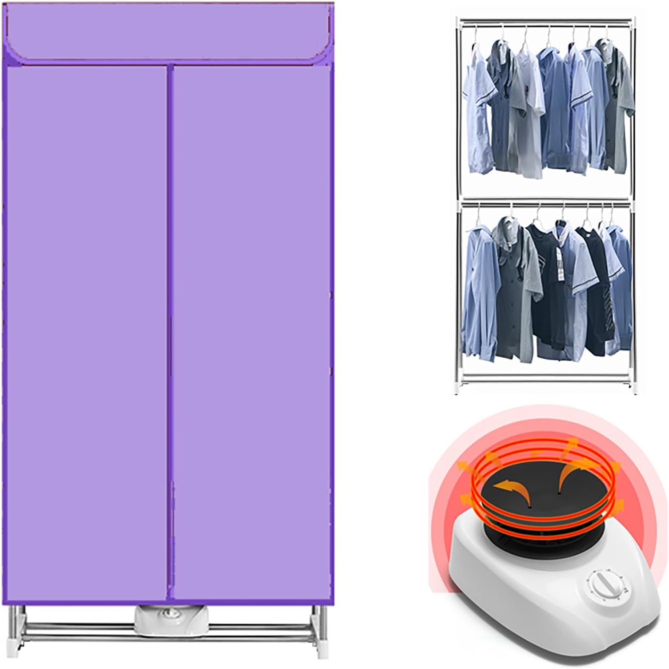 Apartment clothes dryer, Portable Clothes Dryer, Portable dryers for laundry, Mini dryer for clothes, Small portable dryer, Electric Clothes Dryer Machine- US plug(1000W)