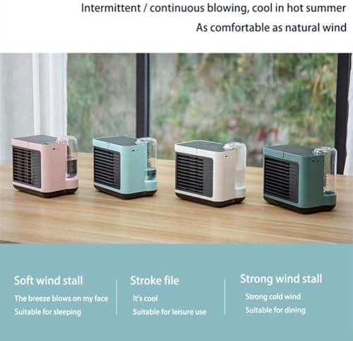 Portable Air Cooler, 3-in-1 Mobile Air Conditioner, Humidifier & Purifier with 3 Speeds, Desktop Fan for Office, Home, Dorm & Travel