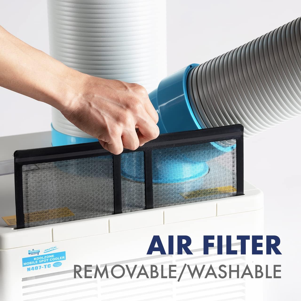 Uninex Indoor Outdoor KoolZone Mobile Spot Cooler N407-TC Portable Air Conditioner Industrial Grade 8,920BTU 9.22CER R410A Refrigerant