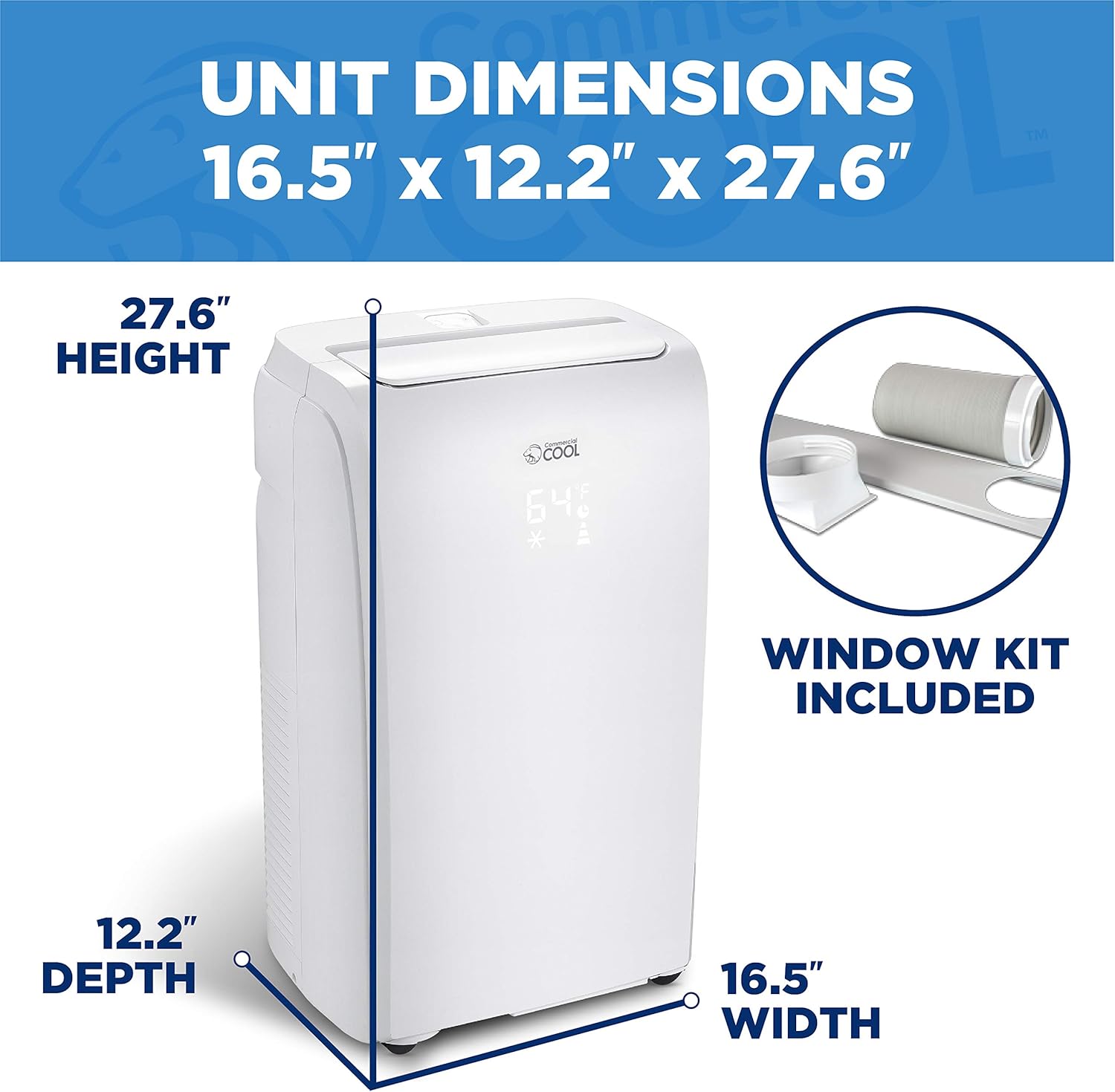 Commercial Cool 6,000 BTU DOE (10,000 BTU ASHRAE) Portable Air Conditioner with Remote Control, White