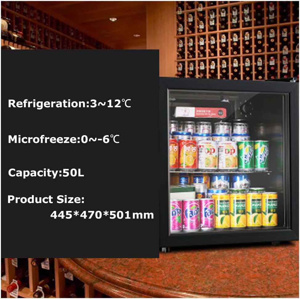 Wine Cellar Refrigerator,Double-Layer Hollow Tempered Glass Door,Constant Temperature Air Cooling,Beverage/Medicine/Tea Cooler