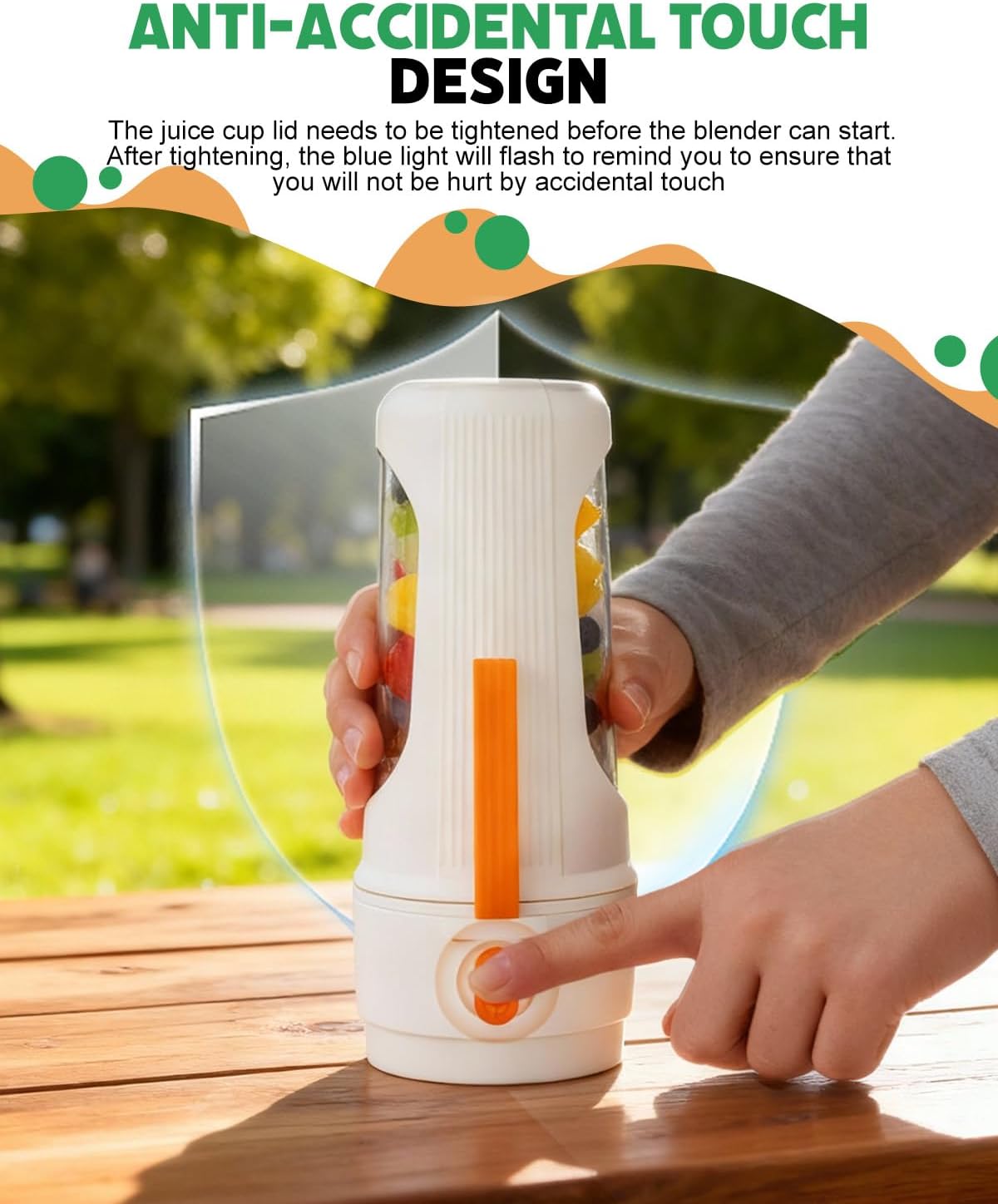 Portable Blender for Smoothies, Dishwasher Safe Personal Blender for Shakes and Fresh Juices, 15 Oz BPA Free Portable Bottle with 12-Blade, Rechargable Sport Bottle Compact and Easy to Clean