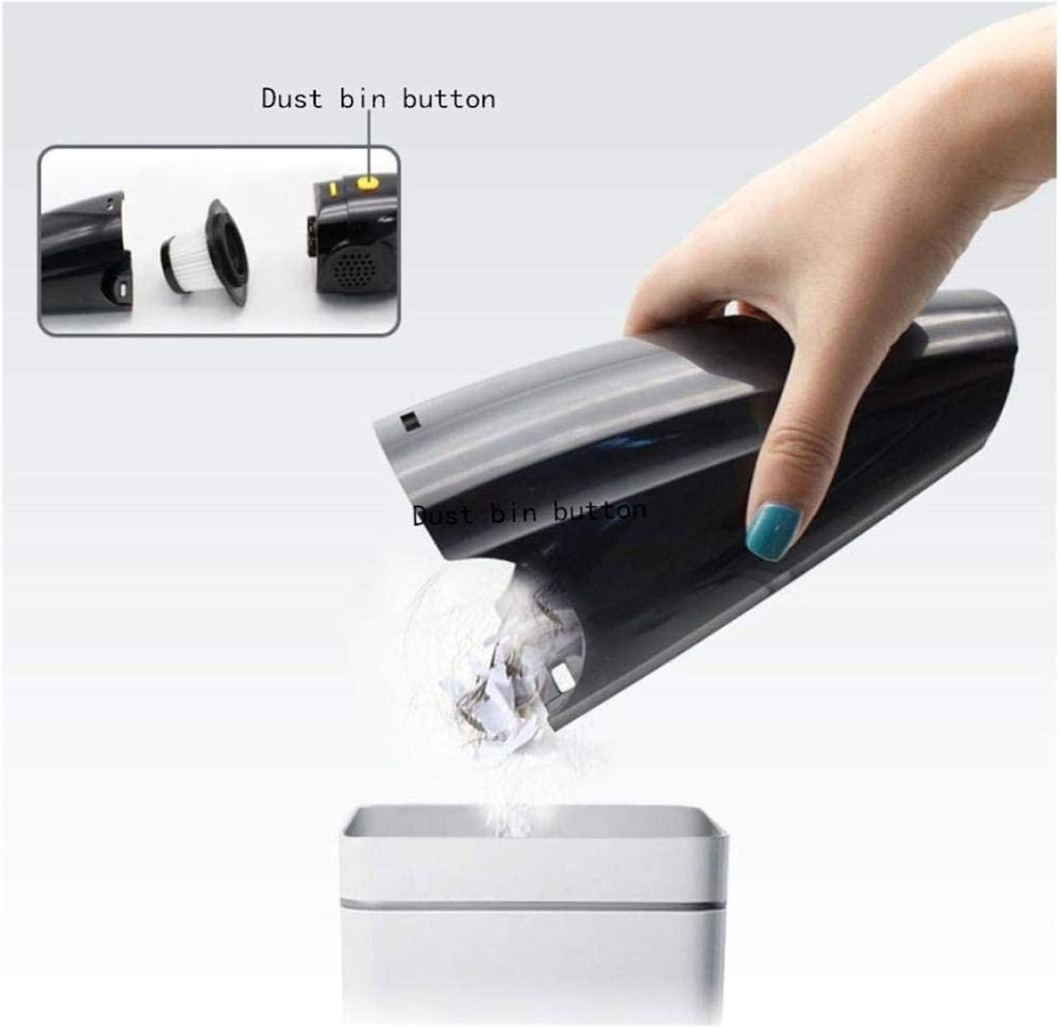 Handheld Vacuum Cleaner Cordless Rechargeable 120W Lithium Battery Small Lightweight Vacuum Cleaner Powerful Portable Vacuum (Color : A) (B)