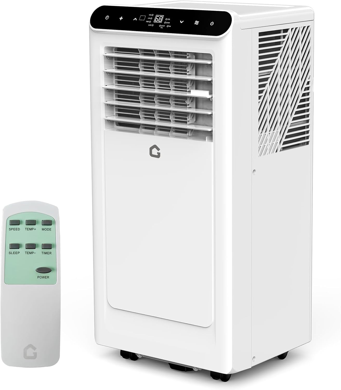 8000 BTU Portable AC Unit, Multi-Function Portable Air Conditioners with Cooling, Dehumidifying, and Fan Modes, Quiet Operation, Remote Control, Ideal for Rooms up to 350 Sq.Ft, White & Black