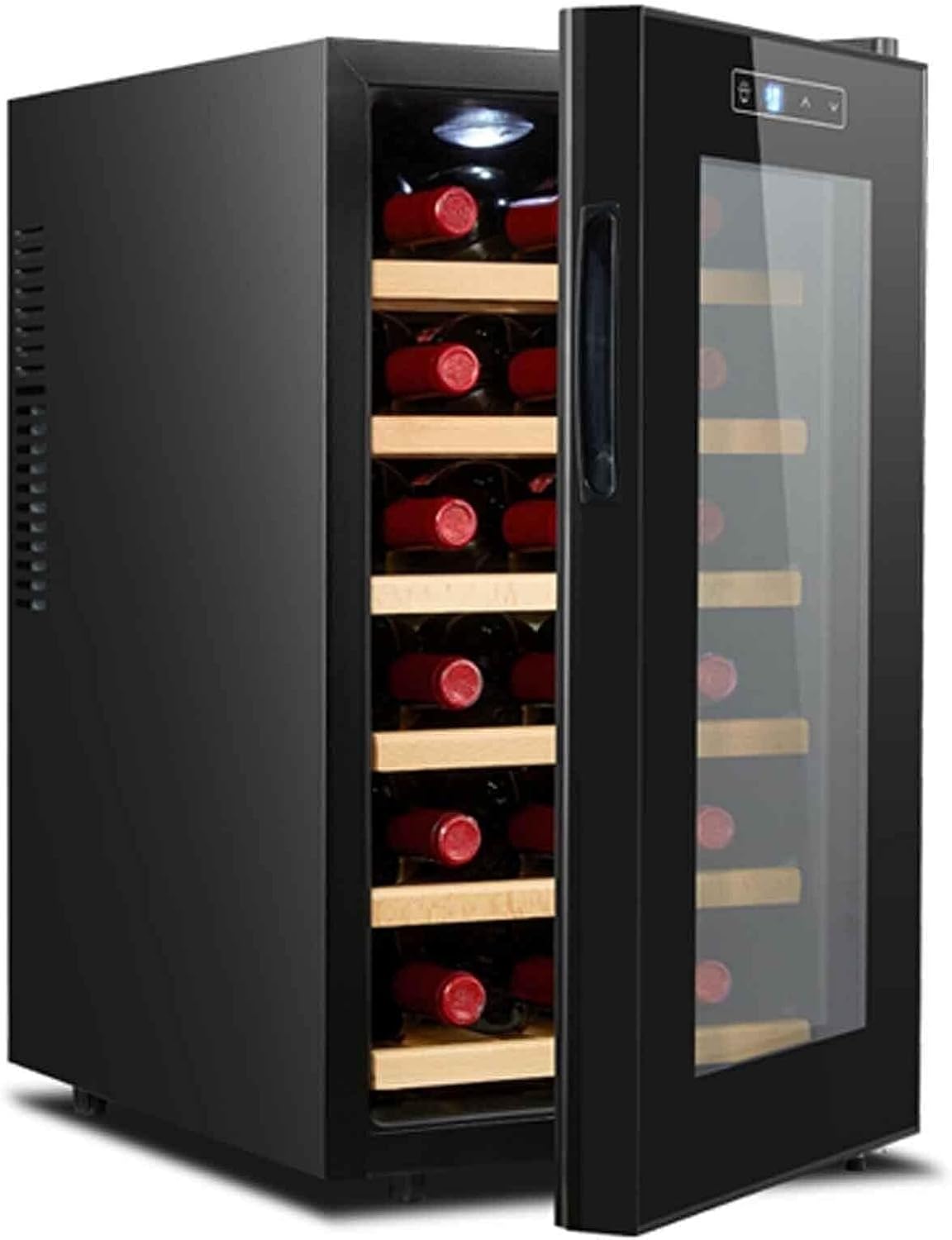 Beverage Refrigerator and Wine Cooler, Digital Temperature Control, LED Lighting, 16/18 Bottle Capacity, Free-Standing Fridge for Wine, Beer and Beverages