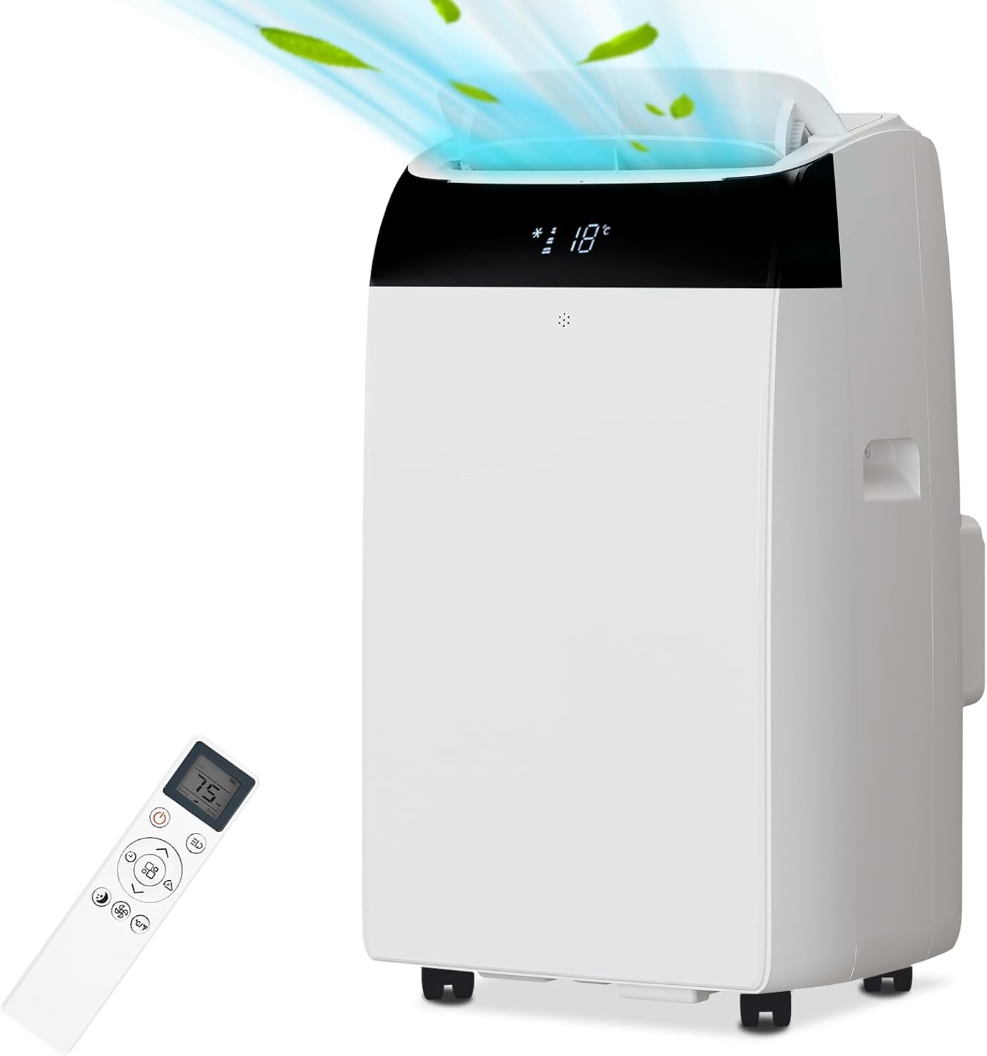 14,000 Btu Portable Air Conditioner, 3 in 1 Air Conditioner with Dehumidifier & Fan Modes, Energy-Efficient, Ultra-Quiet AC Unit with Remote Control & 24H Timer,White