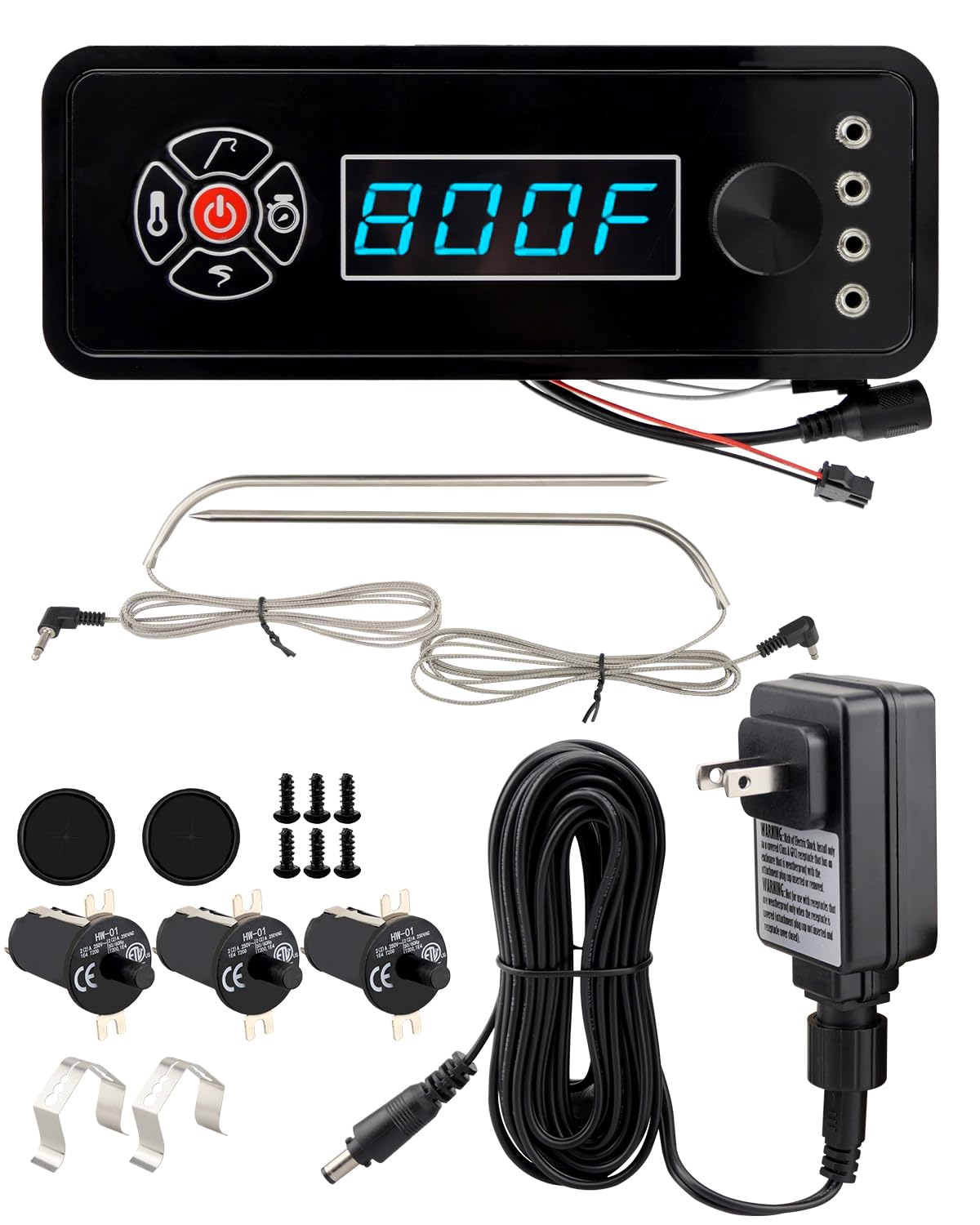 Control Panel Power Adapter Switch Digital Grill Smoker Board Fit for Masterbuilt Gravity Series 560 800 1050, Replace 9904190036 9904200043 9904200004(No Bluetooth or WiFi)