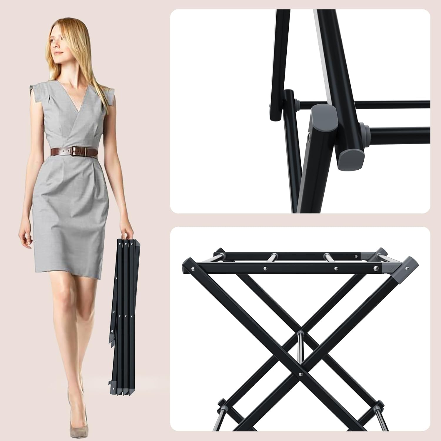 Drying Rack for Laundry, Foldable Clothes Drying Rack, Small Collapsible Dry Rack for Clothes, Use for Indoor & Outdoor Drying Clothes, Black 40