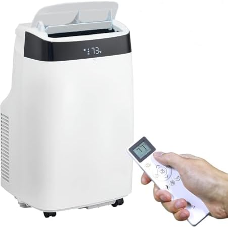 10,000 Btu Portable Air Conditioner Cools Up to 450 Sq. Ft. Portable AC Unit, Stand AC Units for Room with Dehumidifier and Fan, Quiet Operation, Remote Control, 24 Hours Timer