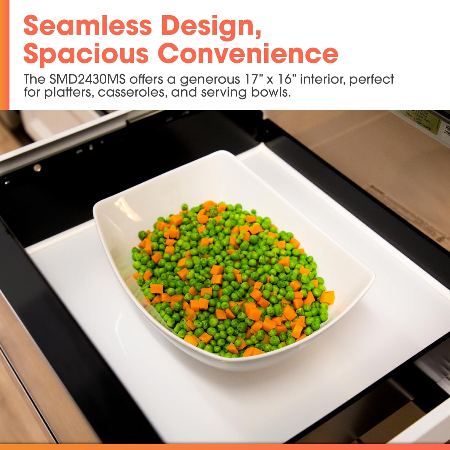 Sharp SMD2430MS 24-Inch Built-In Microwave Drawer Oven, Stainless Steel, 1.2 Cu. Ft, Sensor Cook Technology, Automatic Drawer System, ADA Compliant, Flush Mount Ready