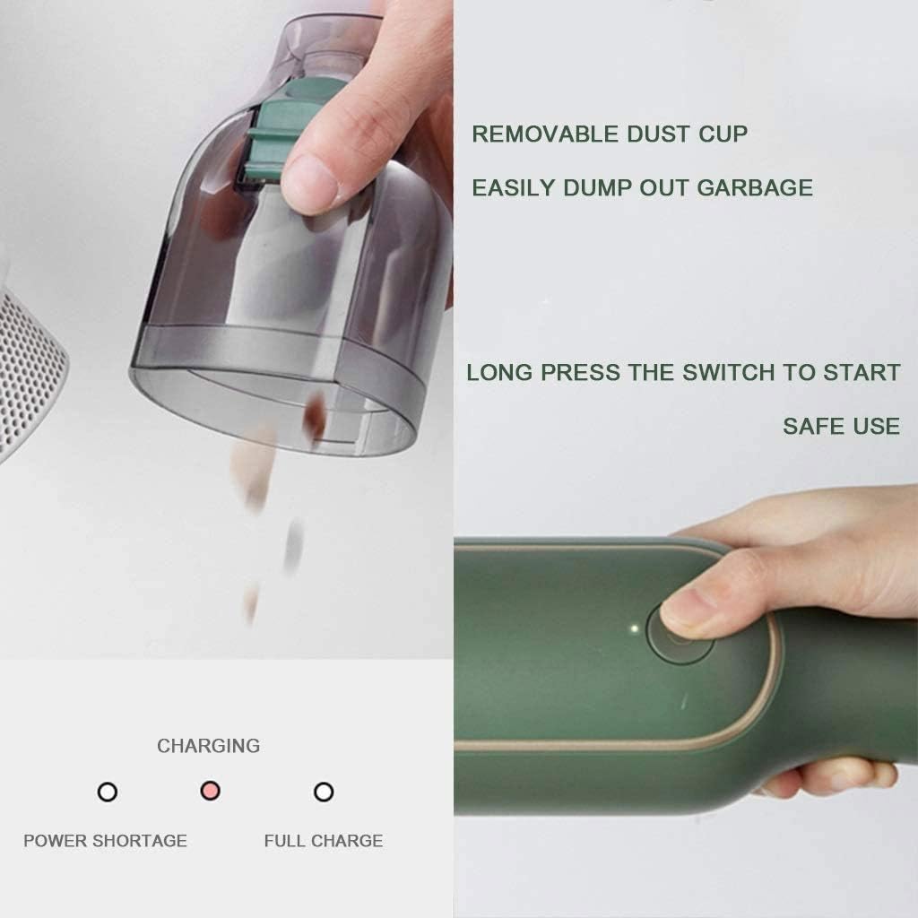 Handheld Vacuum Cordless,Handheld Cleaner Car Powerful Quickly Recharge Portable Mini for Home Car Pets Cleaning Wet Dry Household Cordless for Sofa Carpet Bed Car Cleaning(A)