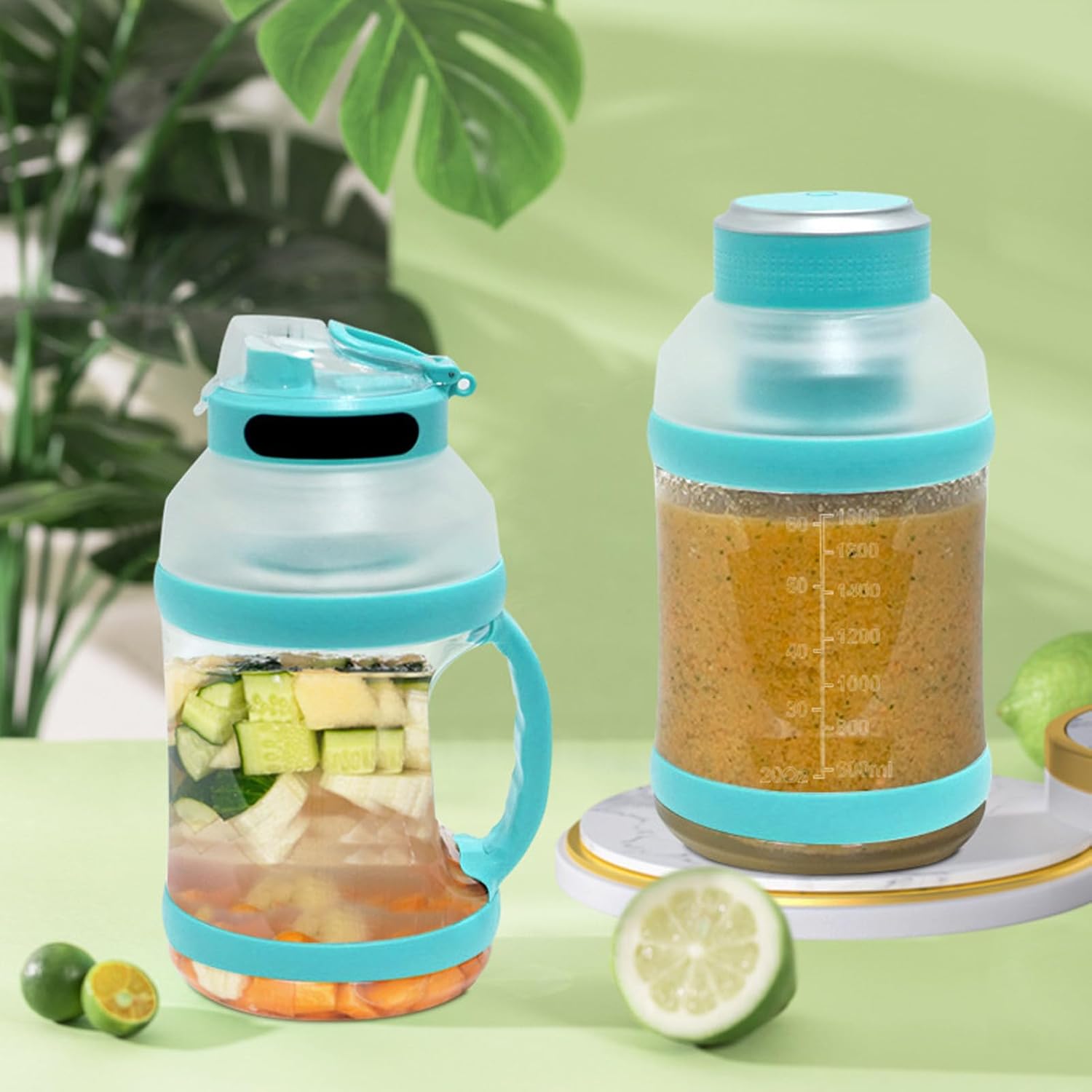 Yoidesu Sport Portable Blender, 2L for Shakes and Smoothies, 18000rpm 4000mAh USB Rechargeable Blender with 6 Blade for Kitchen Outdoor (Turquoise), YoidesuDKRG5APUHQ-14