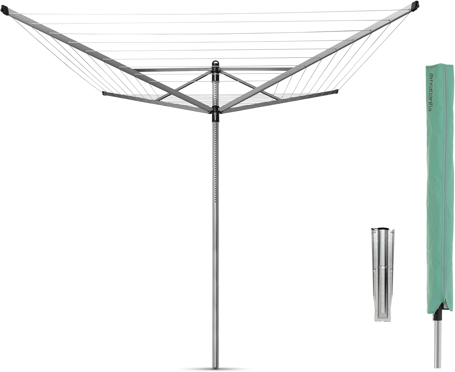 Brabantia Lift-O-Matic Outdoor 4 Arm Clothesline (197 ft/Ø 1.8