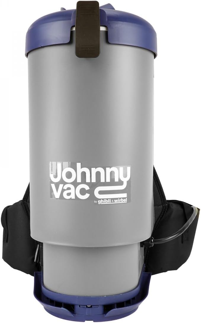 Johnny Vac Professional Backpack Vacuum JVT1 - with Complete Tool Set - HEPA - 30' (9 m) Power Cable - Cushion Shoulder Straps & Waist Belt