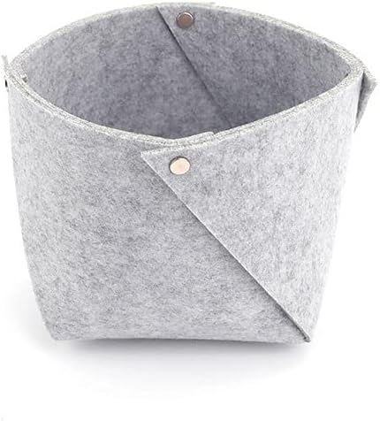 INLIMA Appliance Shelf for Kitchen Nordic Felt Storage Basket Convenient Folding Hallway Entrance key Small Storage Box Office Desk Home Supplies Organizer (Color : White, Size : X-Small)