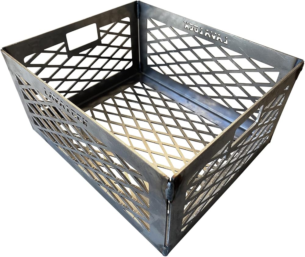 Total Control ® BBQ Charcoal Basket smoker pit fire box basket 12 x 10 x 6 Laser Cut - HEAVY DUTY