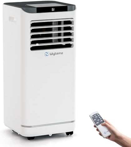 10,000 BTU Portable Air Conditioners, 4 in 1 Portable AC Unit, Cool, Heat, Dehumidifier & Fan, 450 Sq.Ft Room Air Conditioners Portable Up, LED Display & Remote/24 Hrs Timer/Self Evaporation