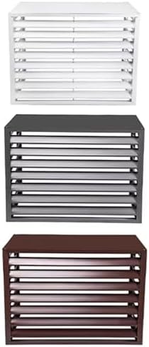 Outdoor Air Conditioner Cover Aluminum, Protective Cover, Trash Can Enclosure Privacy Screen Fence Panels Flower Stand Condenser Pool Equipment Enclosure, Ac Fence For Outside Unit ( Color : Grey ,