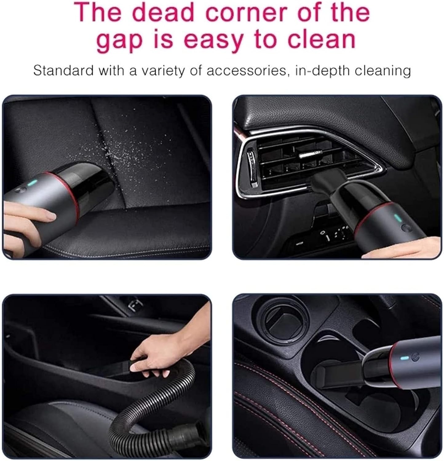 Handheld Vacuum Cleaner, Vacuum Handheld, 4000PA Battery 5000mA Power Vacuum Cleaner Wet/Dry Noise Reduction Bagless Portable Vacuum Cleaner Quick