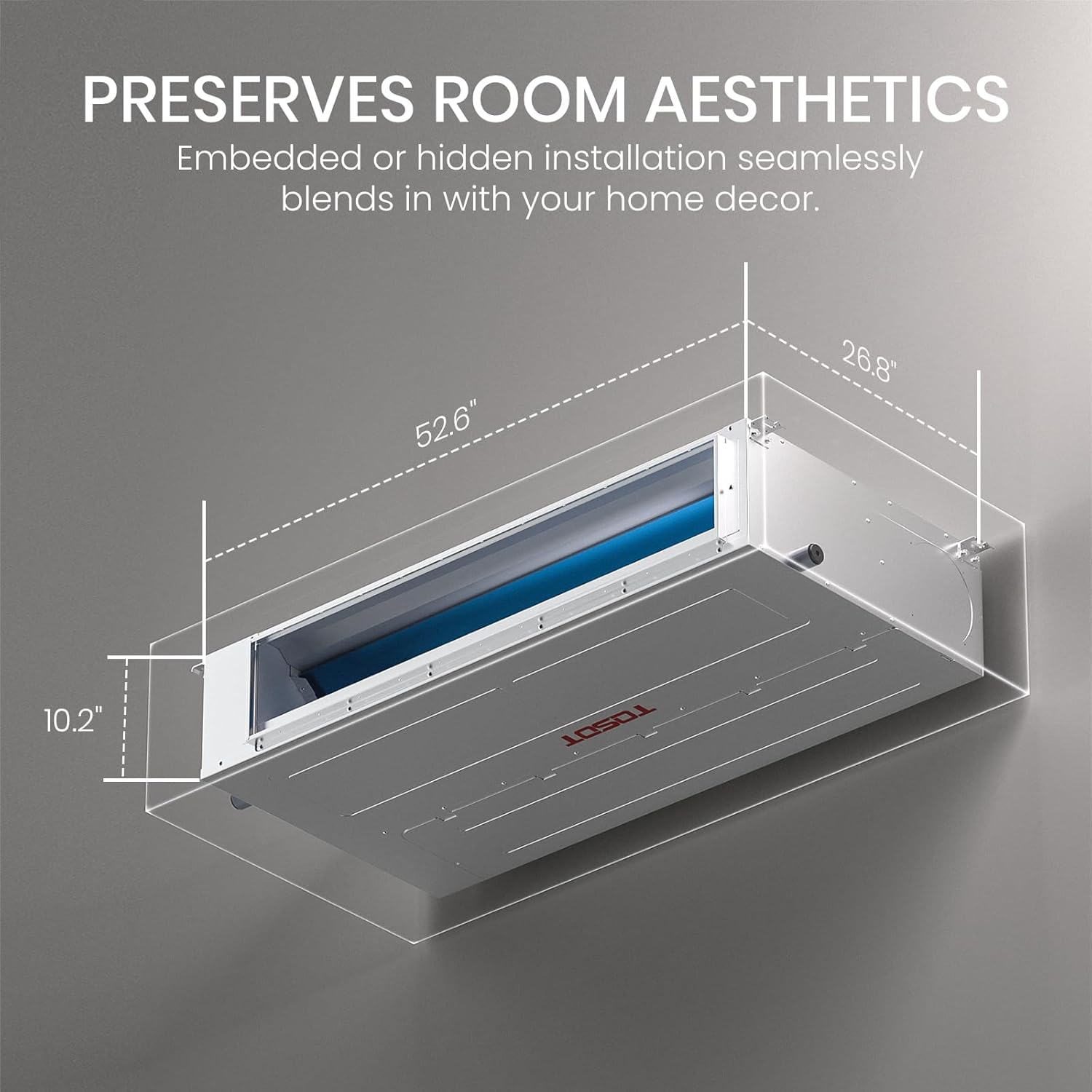 TOSOT 34,000 BTU Ducted Mini Split Air Conditioner, Concealed Ducted AC with Built-In Water Pump and Smart Wired Controller, 230V, Large Airflow for Light Commercial & Residential Use, Cosmo Series
