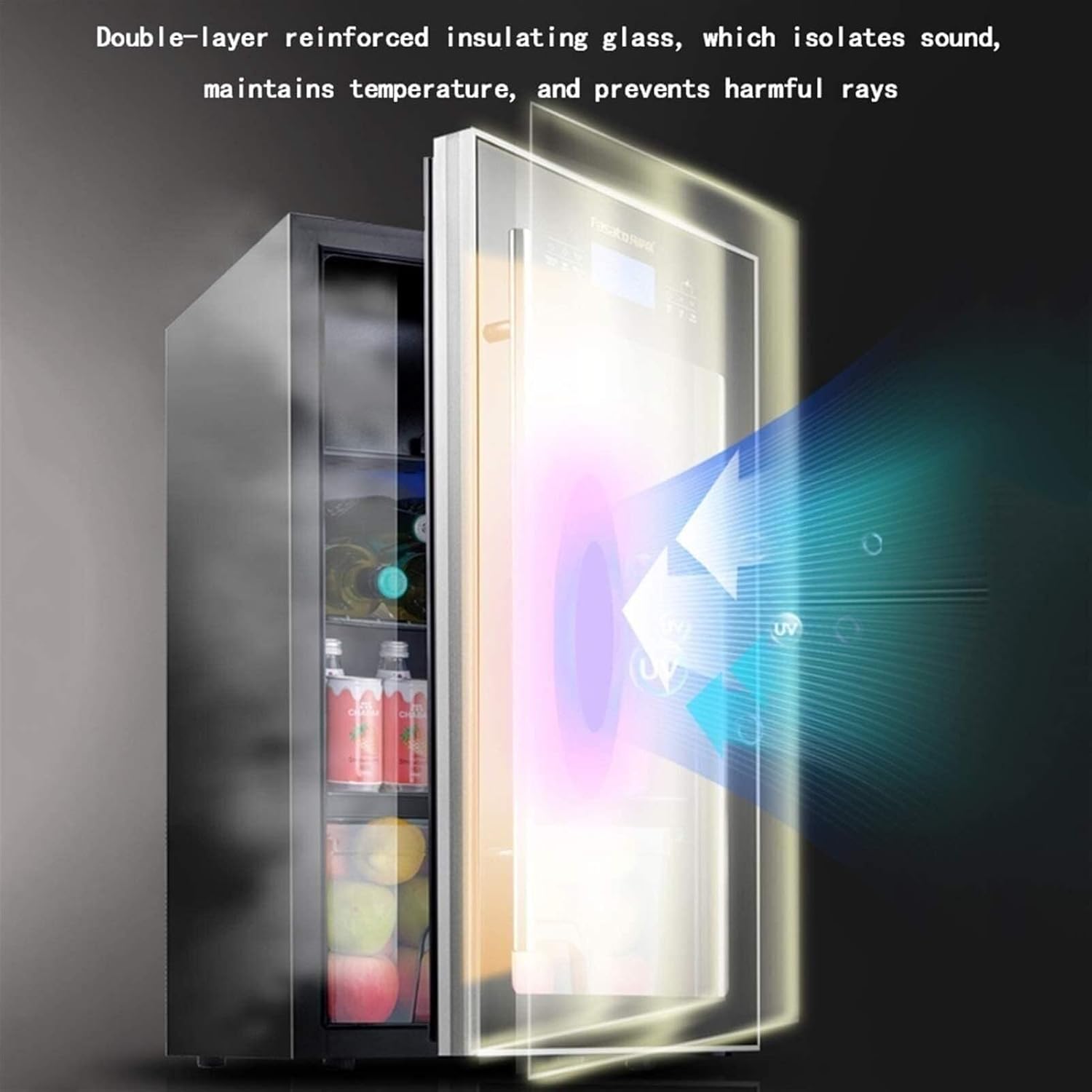 90L Wine Cooler, Adjustable Temperature, Silent Efficient Beverage Food Refrigerator, Multi-Layer Storage, Black(68 * 43 * 40cm)