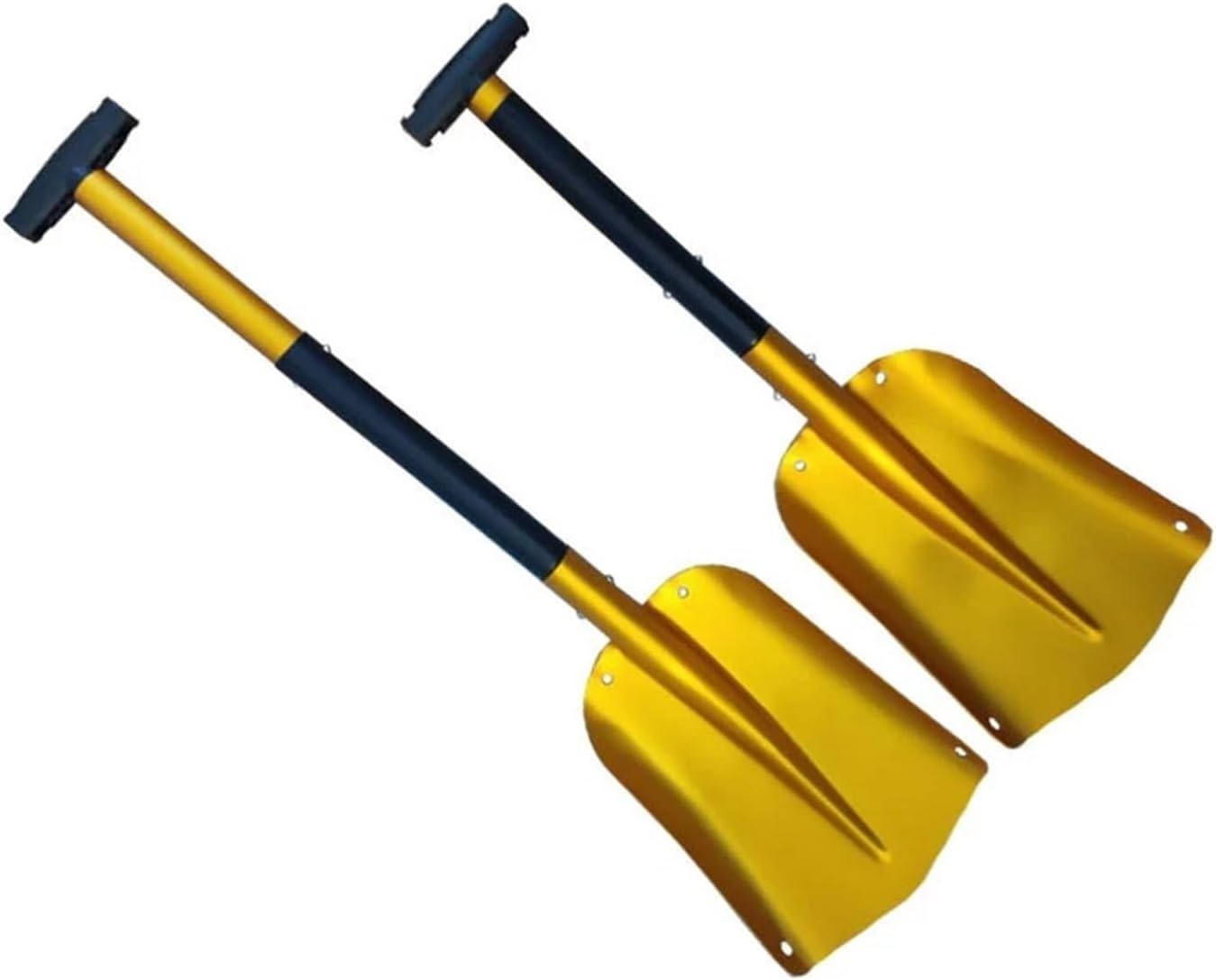 Retractable Outdoor Snow Shovel Aluminum Alloy Ice Shovel Winter Snow Remover Tool Camping Garden Folding Shovel Survival Tools(Gold)