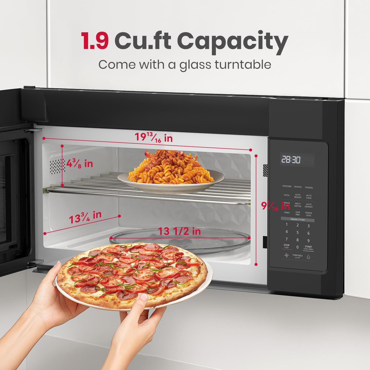 GASLAND Over the Stove Microwave 30 Inch, 1.9 Cu.ft. Over the Range Microwave with 11 Power Levels, One Touch Cooking, 400 CFM,1000W, LED, Turntable, Sensor Cook, Over Stove Microwave Oven, Black