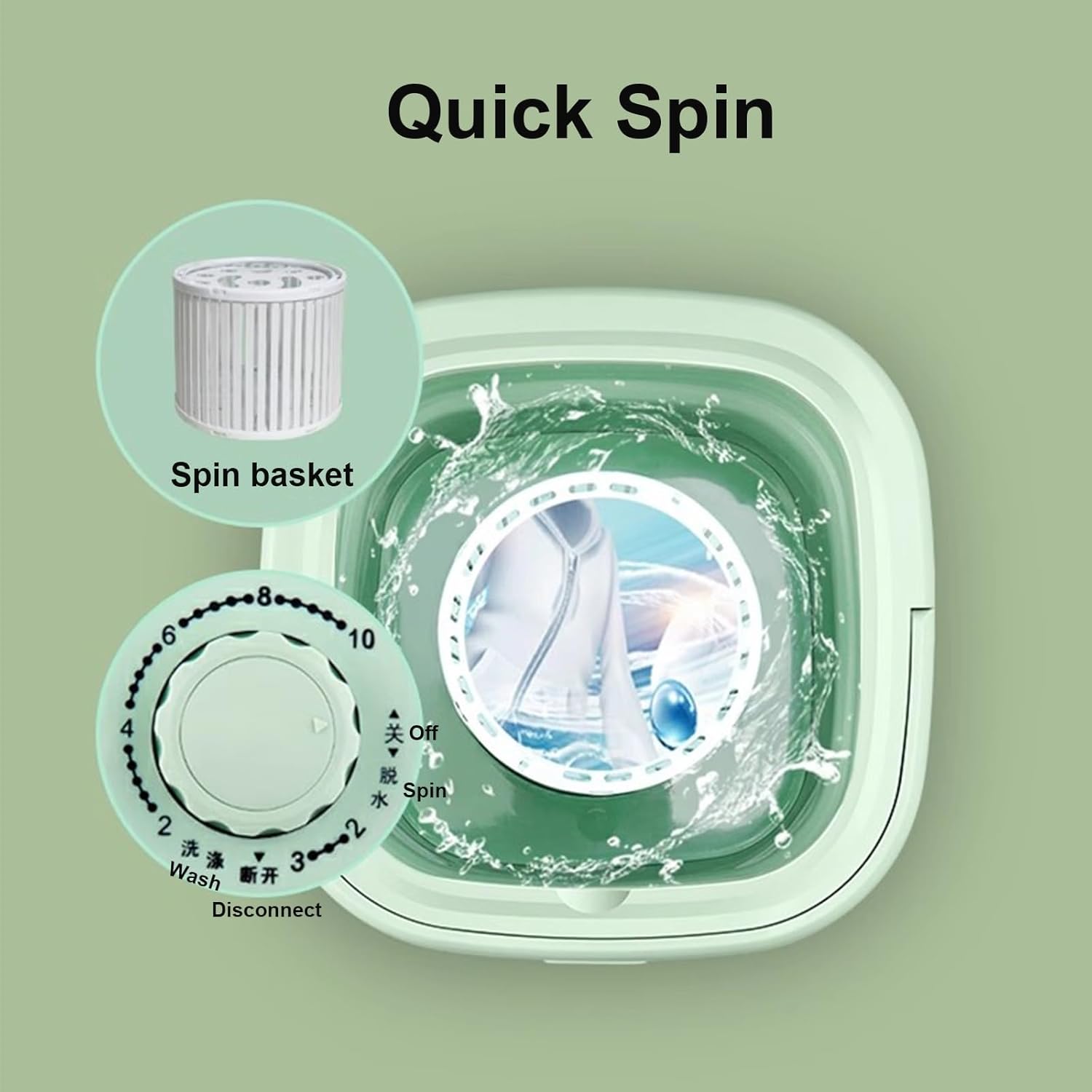 Portable Washing Machine, 20L Collapsible Mini Washer with Dehydration, for Small Clothes, Foldable Design Ideal For Hotel, Home, Apartment, Camping(Blue)