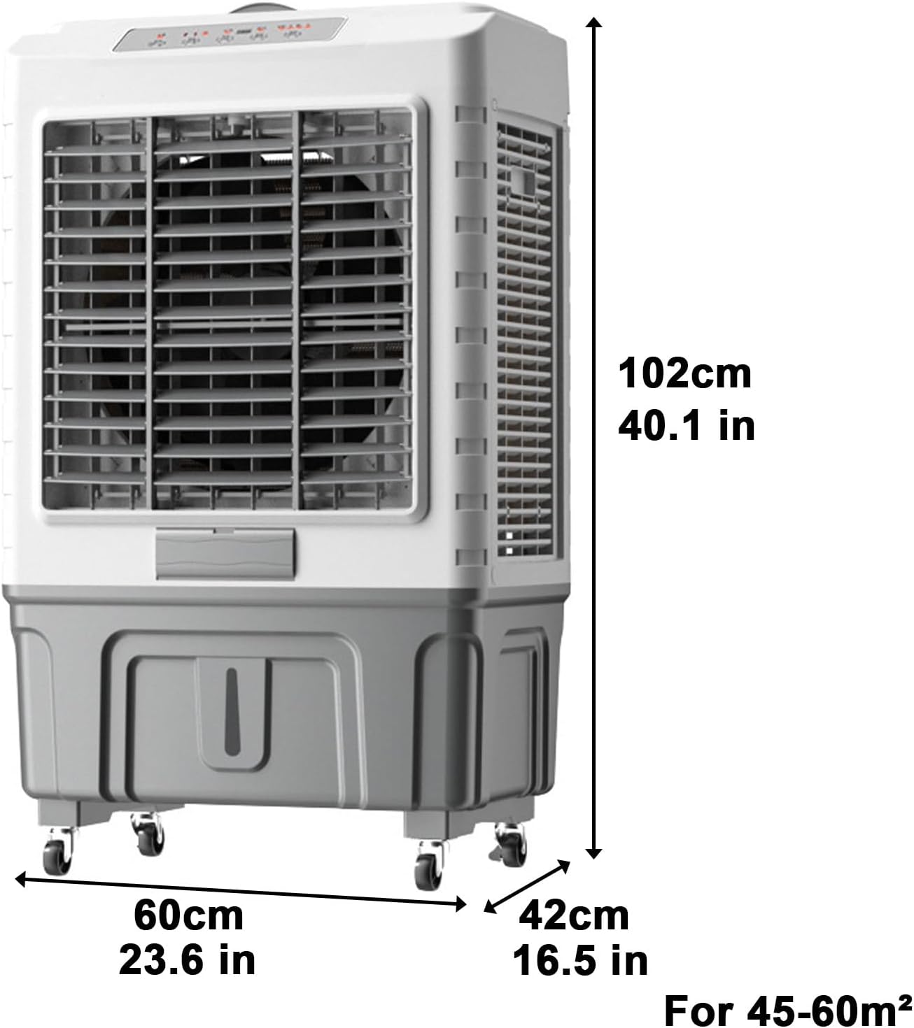 Swamp Cooler with Remote & 8H Timer, 6000CFM Evaporative Air Cooler w/ 13 Gal Water Tank, Portable 3-in-1 Air Conditioner, 3 Speeds & 4 Ice Packs, for Room Garage Patio(60x42x102cm/23.6x16.5x40in)
