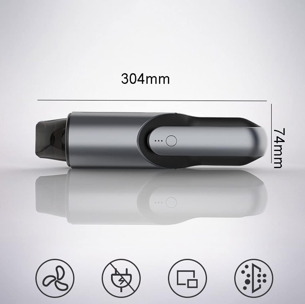 Mini Protable Car Vacuum Cordless,Handheld Vacuum for Quick Cleaning, Hand held vacuuming, USB Rechargeable for Car Home and Office (Color : Black)