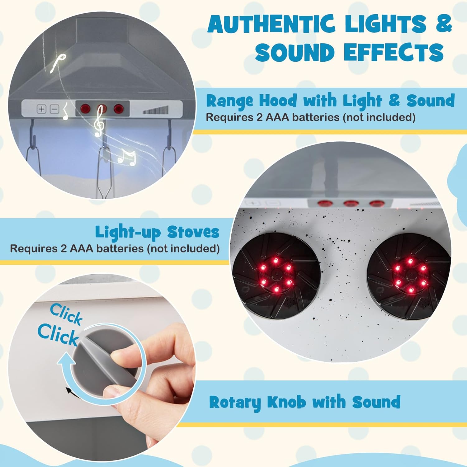 Costzon Corner Kids Kitchen Playset, Wooden Toy Kitchen Set w/Lights & Sounds Range Hood, Ice Maker, Pretend Telephone, Sink, Faucet, Microwave, Oven, Play Kitchen for Kids 3+ (White)