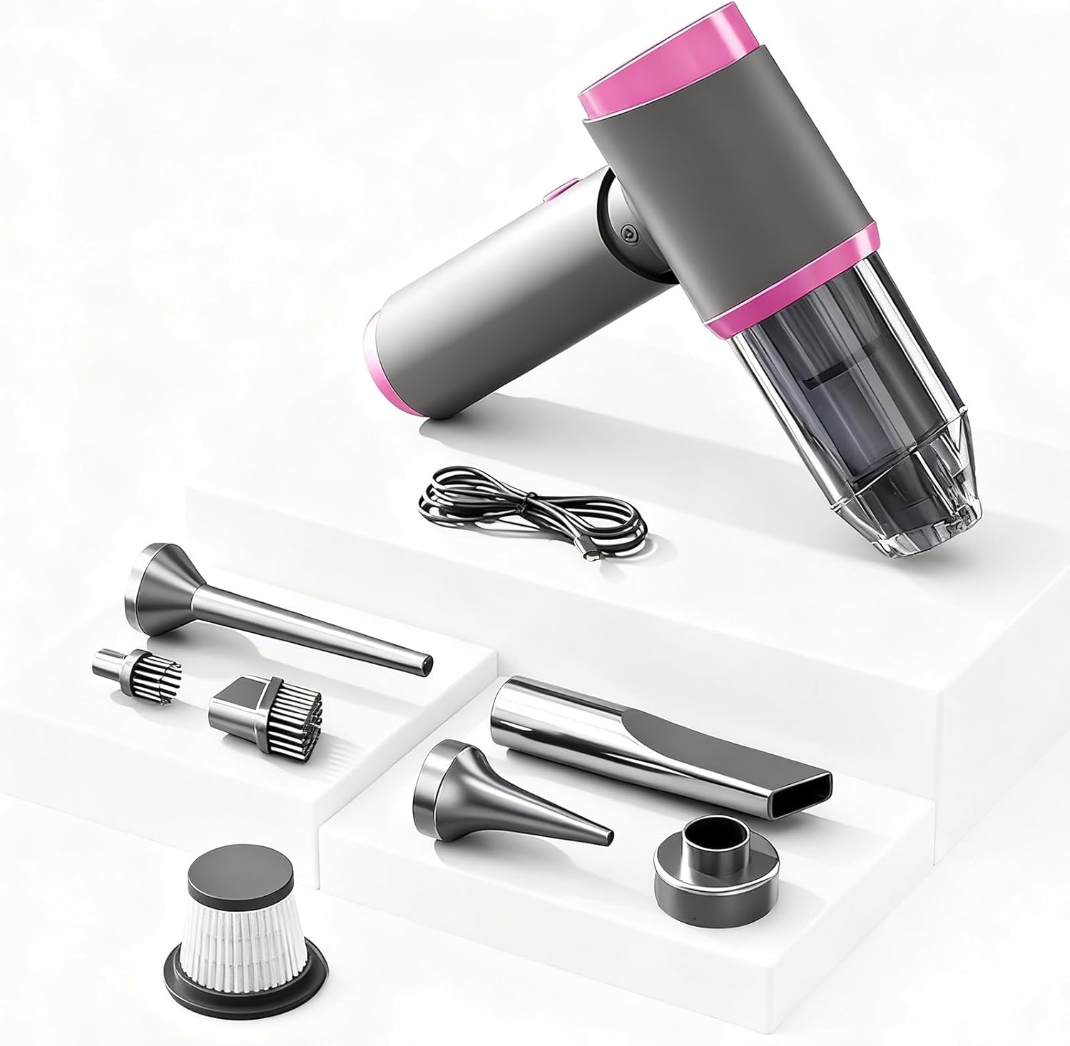 Mini Handheld Vacuum Cleaner with Filtration System, Portable Lightweight Dust Buster, Perfect for Baby Rooms & Pet Hair Removal, USB-C Quick Charge(Purple)