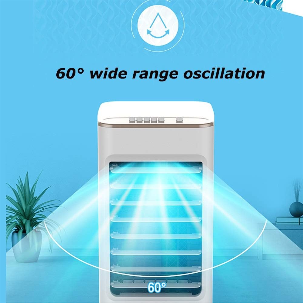 Cooling Fans Evaporative Air Coole, with Humidifier, Air Conditioner 3 Speed, 60° Oscillation,Misting for Home Office Bedroom 50W Oscillation Function