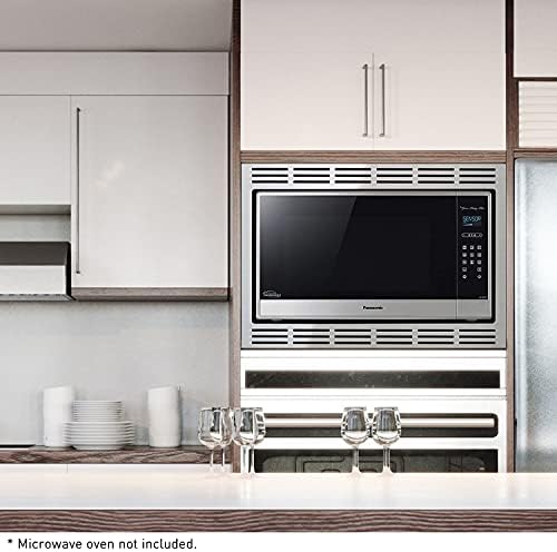 Panasonic NN-TK922SS 27-inch Trim Kit for 2.2 cu ft Microwave Ovens, 27 inch, Stainless Steel & Farberware Countertop Microwave 1000 Watts, 1.1 cu ft - Microwave Oven With LED Lighting