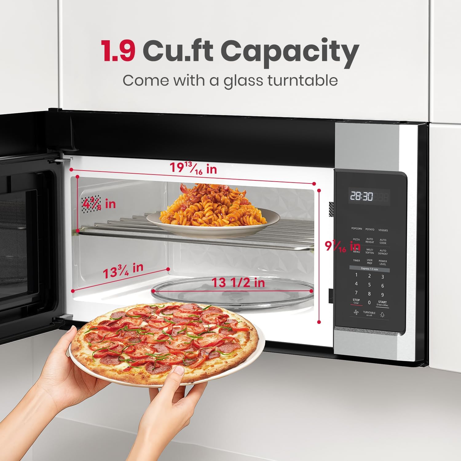 GASLAND 30 Inch Over the Range Microwave Oven, 1.9 Cu.ft. Above Stove Microwave, 11 Power Levels, One Touch Cooking, 400 CFM,1000W, LED, Turntable, Sensor Cook, Over Stove Microwave, Stainless Steel