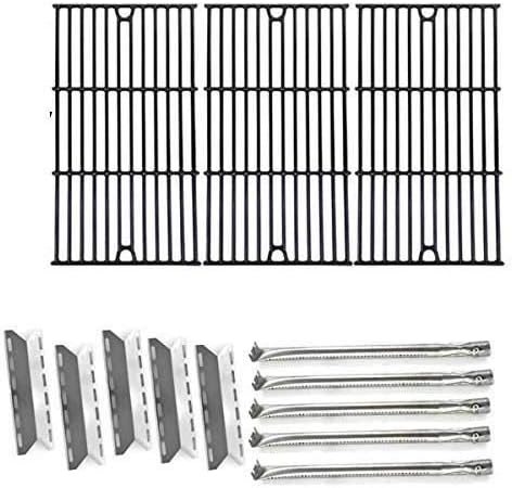 Nexgrill 720-0025 Barbecue Grill Replacement Kit - 5 Stainless Burners, 5 Heat Shields and Porcelain Cast Cooking Grill Grates